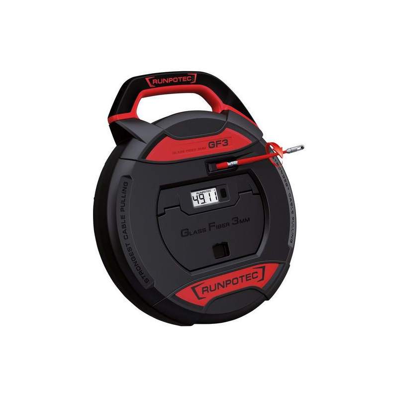 RUNPOTEC GF3 Kabeleinziehgerät inkl. digitalem Meterzähler 50m