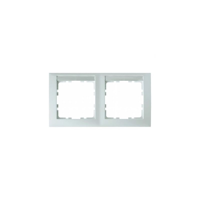 Berker S.1 Rahmen 2-fach mit Beschriftungsfeld, waagrecht, polarweiß glänzend