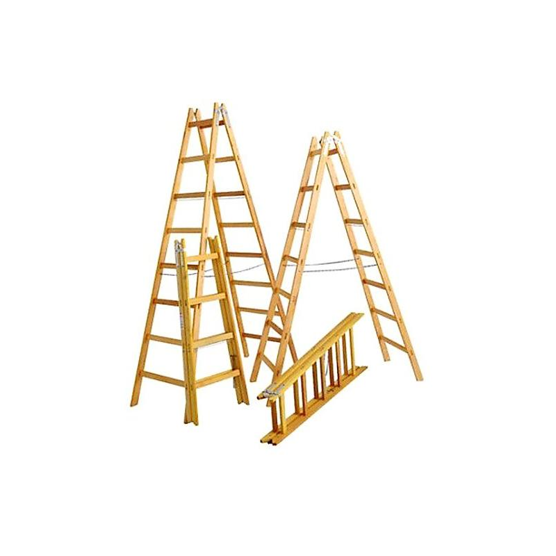 Schurrer Holz Doppelleiter mit 8 Sprossen