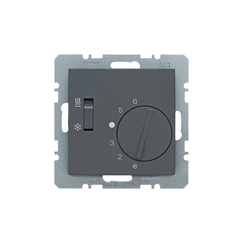 Berker S.1/B.3/B.7 Temperaturregler Wechsler mit Schalter Heizen/Kühlen, anthrazit matt