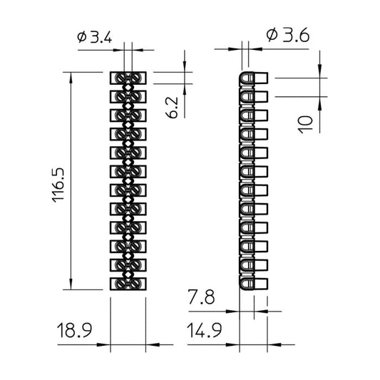 OBO Reihenlüsterklemme 6,0mm² schwarz - 2056232
