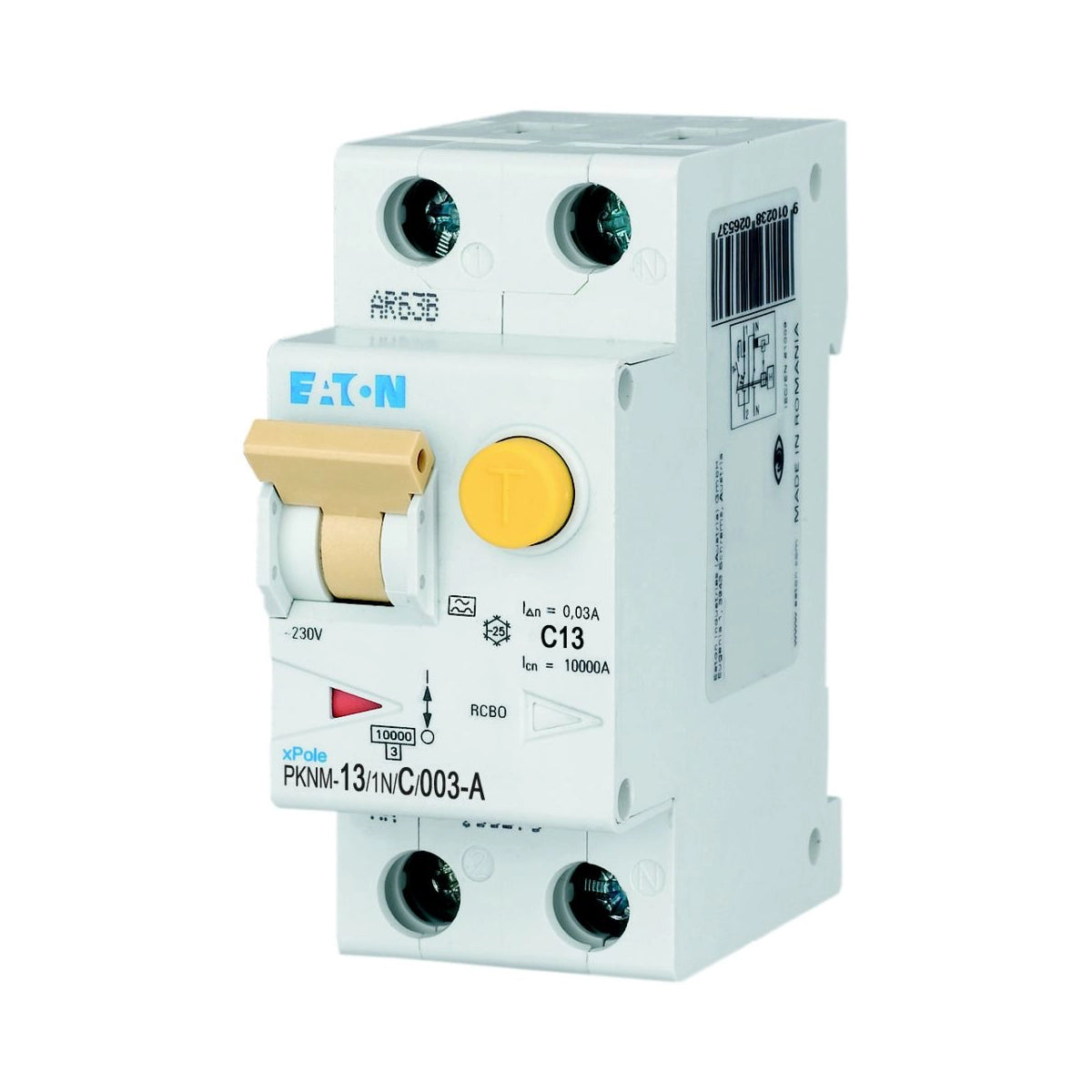 Eaton FI-LS-Schalter, Kennlinie C, 1+N, 13A, 30mA (PKNM-13/1N/C/003-A-M) - 236145