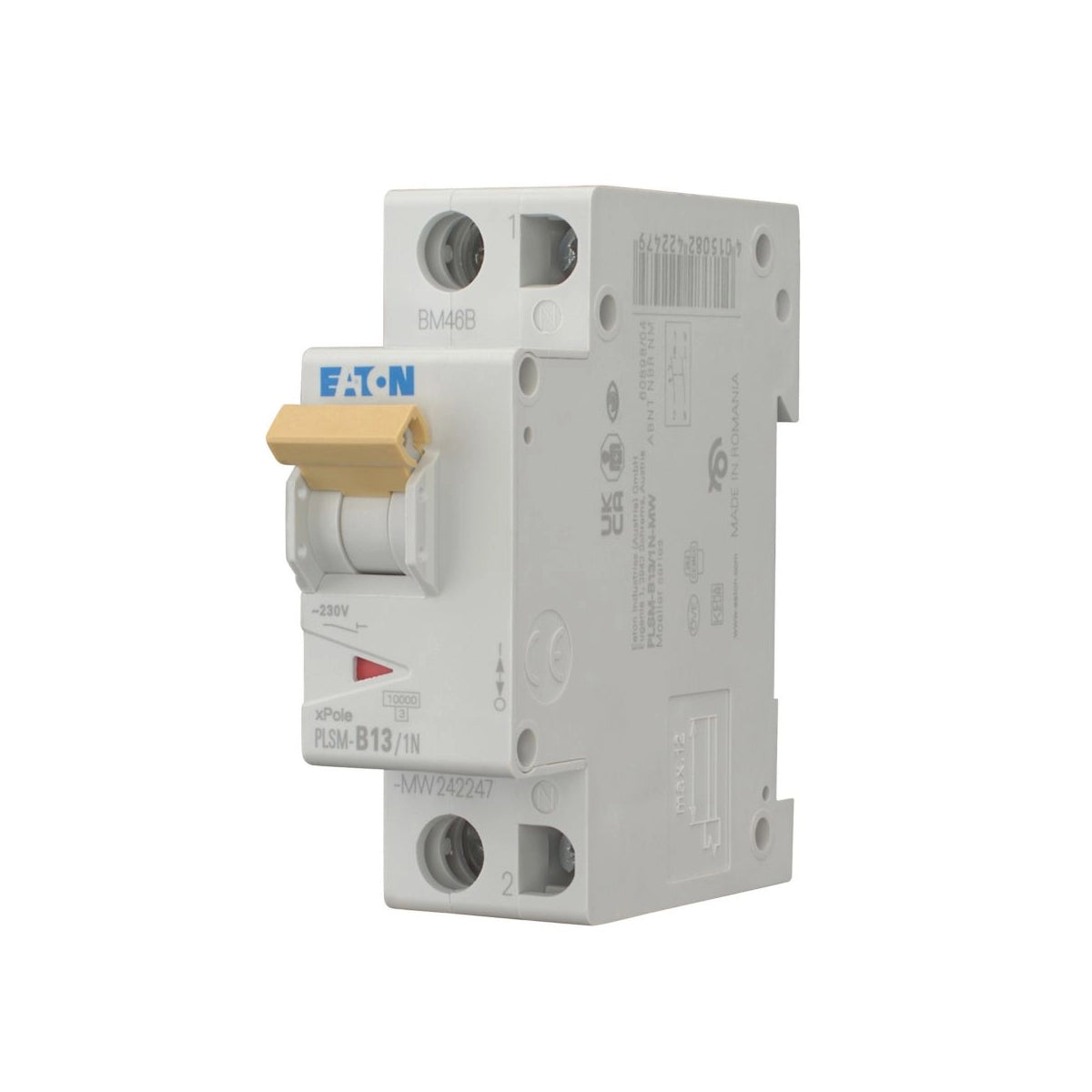 Eaton Leitungsschutzschalter, Kennlinie B, 1+N, 13A - PLSM-B13/1N-MW (242247)