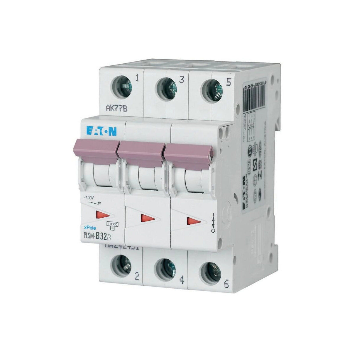 Eaton Leitungsschutzschalter, Kennlinie B, 3-polig, 32A - PLSM-B32/3-MW (242451)