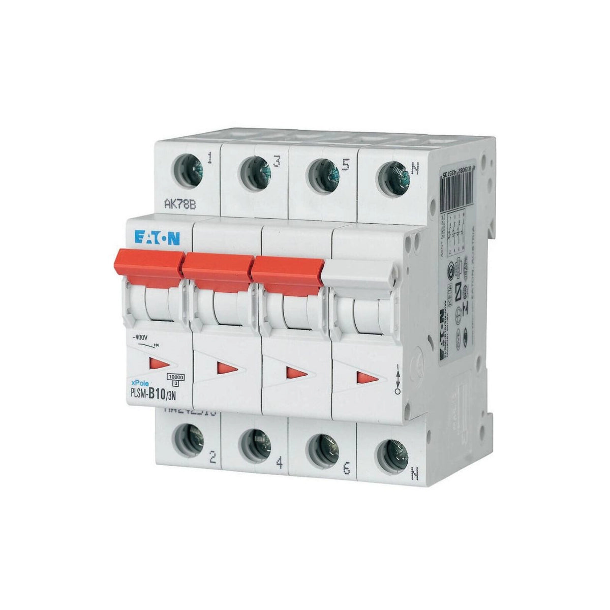 Eaton Leitungsschutzschalter, Kennlinie C, 3+N, 10A - PLSM-C10/3N-MW (242539)
