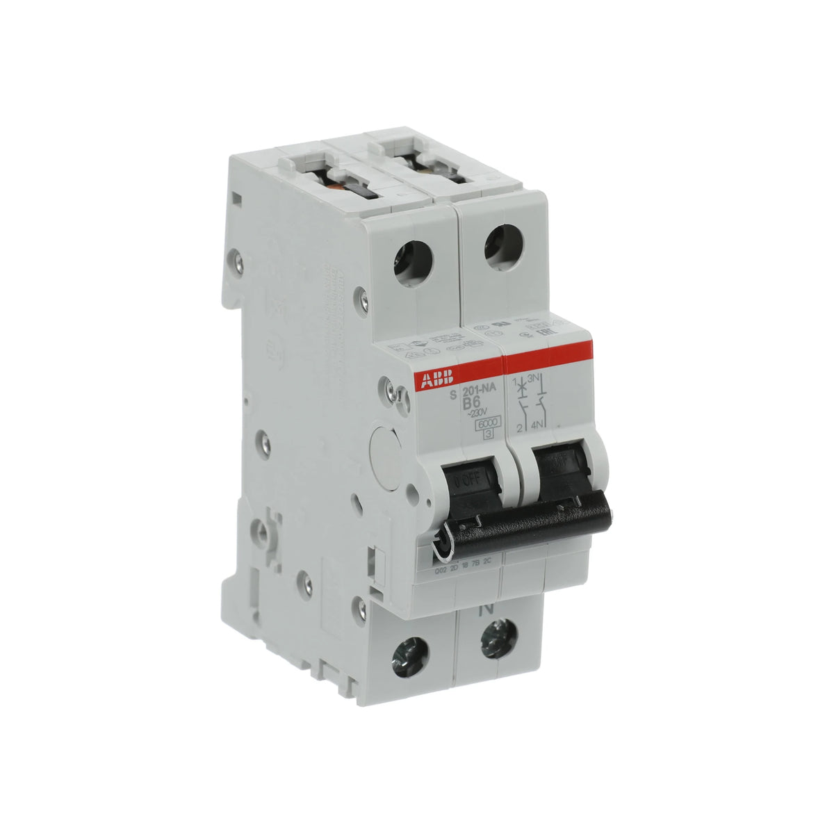 ABB Sicherungsautomat S200, 1+N, 6A, B, 6kA - S201-B6NA