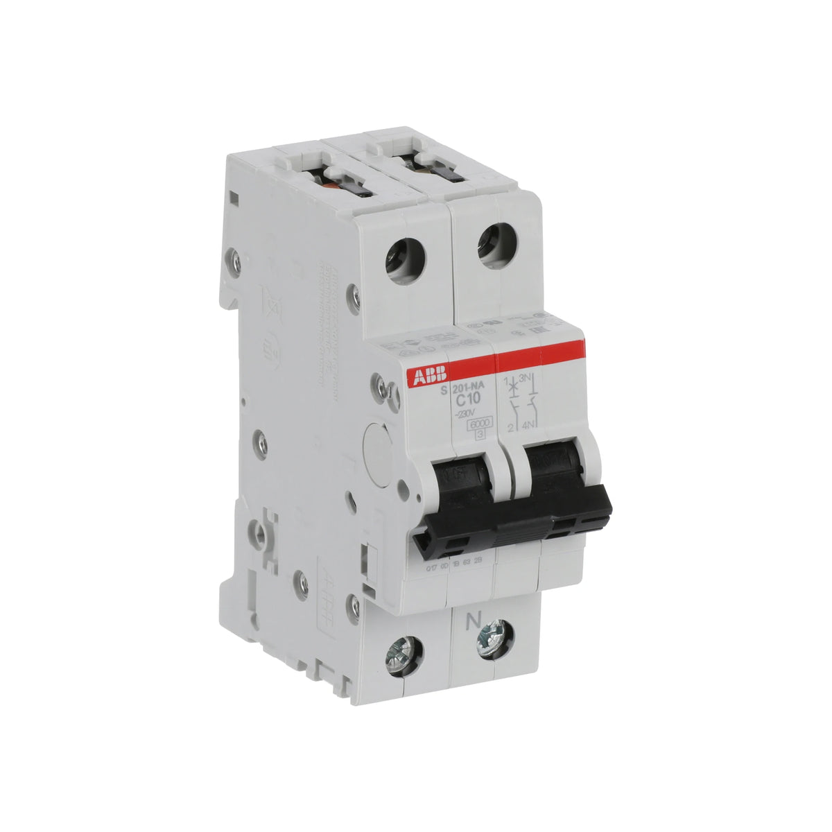 ABB Sicherungsautomat S200, 1+N, 10A, C, 6kA - S201-C10NA