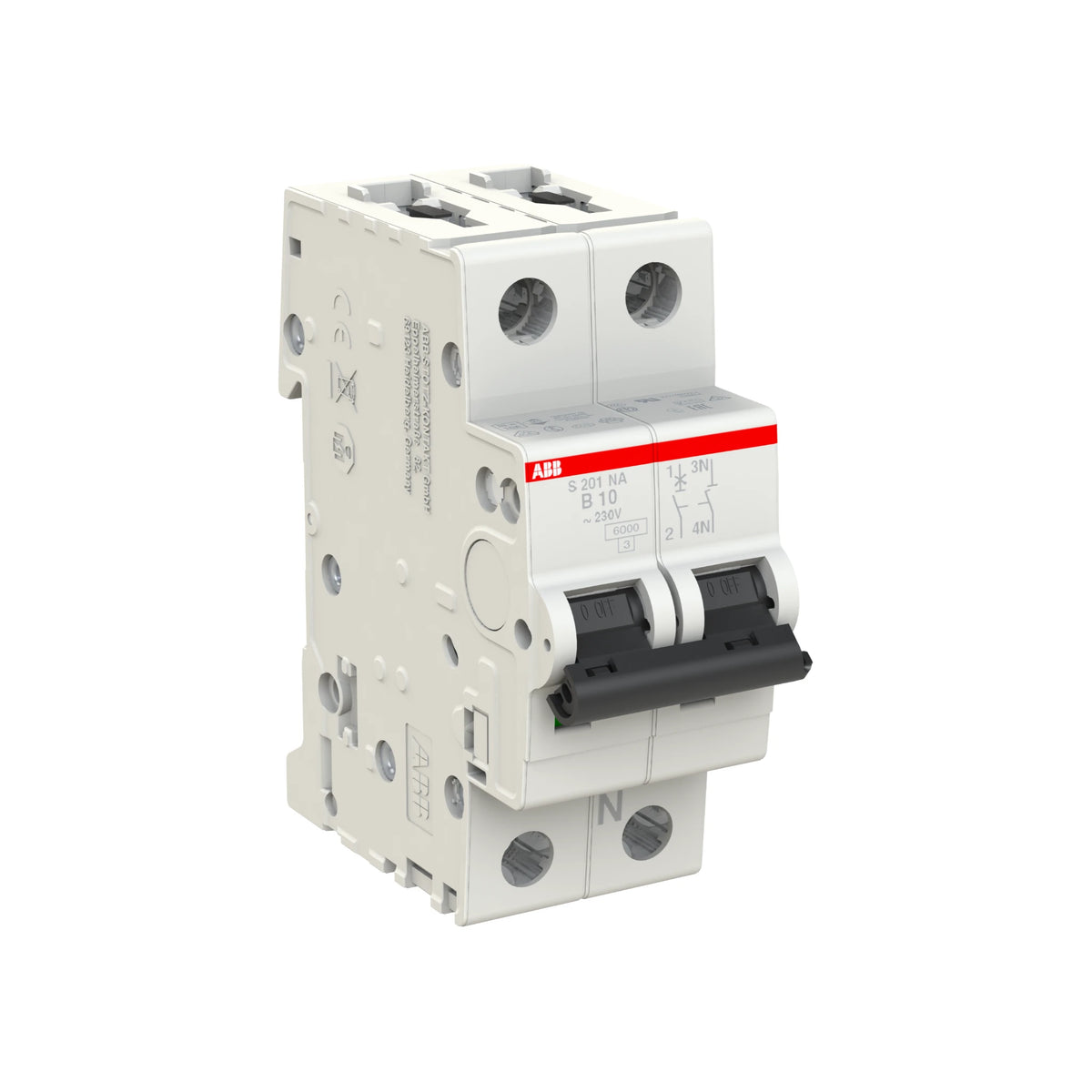 ABB Sicherungsautomat S200, 1+N, 10A, B, 6kA - S201-B10NA