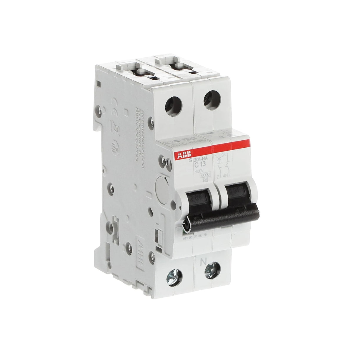 ABB Sicherungsautomat S200, 1+N, 13A, C, 6kA - S201-C13NA