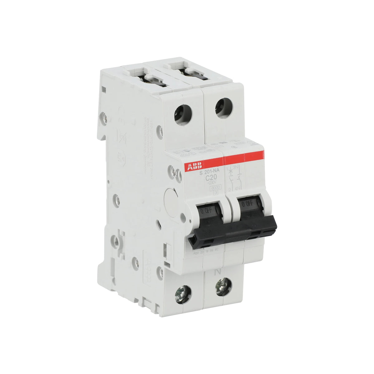 ABB Sicherungsautomat S200, 1+N, 20A, C, 6kA - S201-C20NA