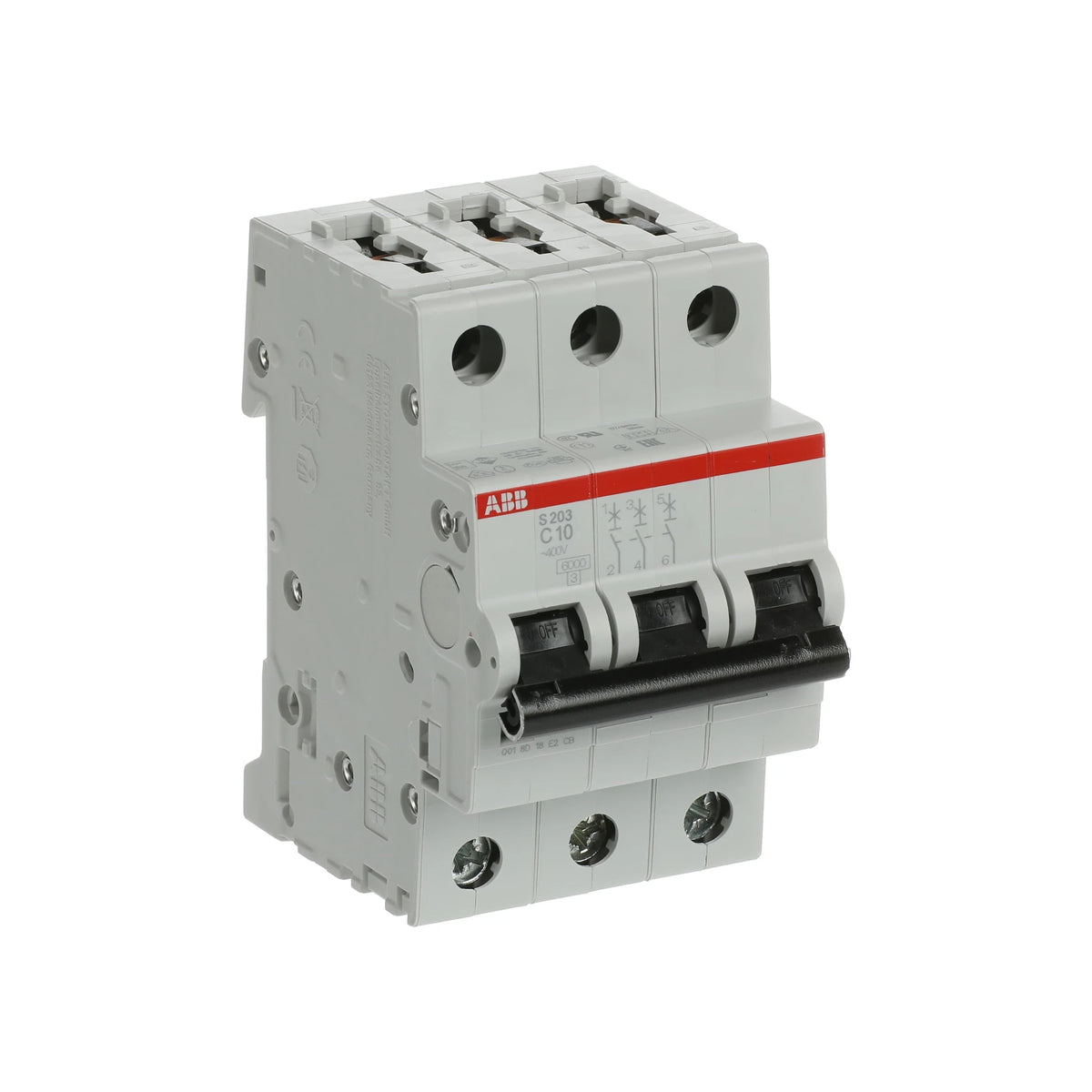 ABB Sicherungsautomat S200, 3-polig, 10A, C, 6kA - S203-C10