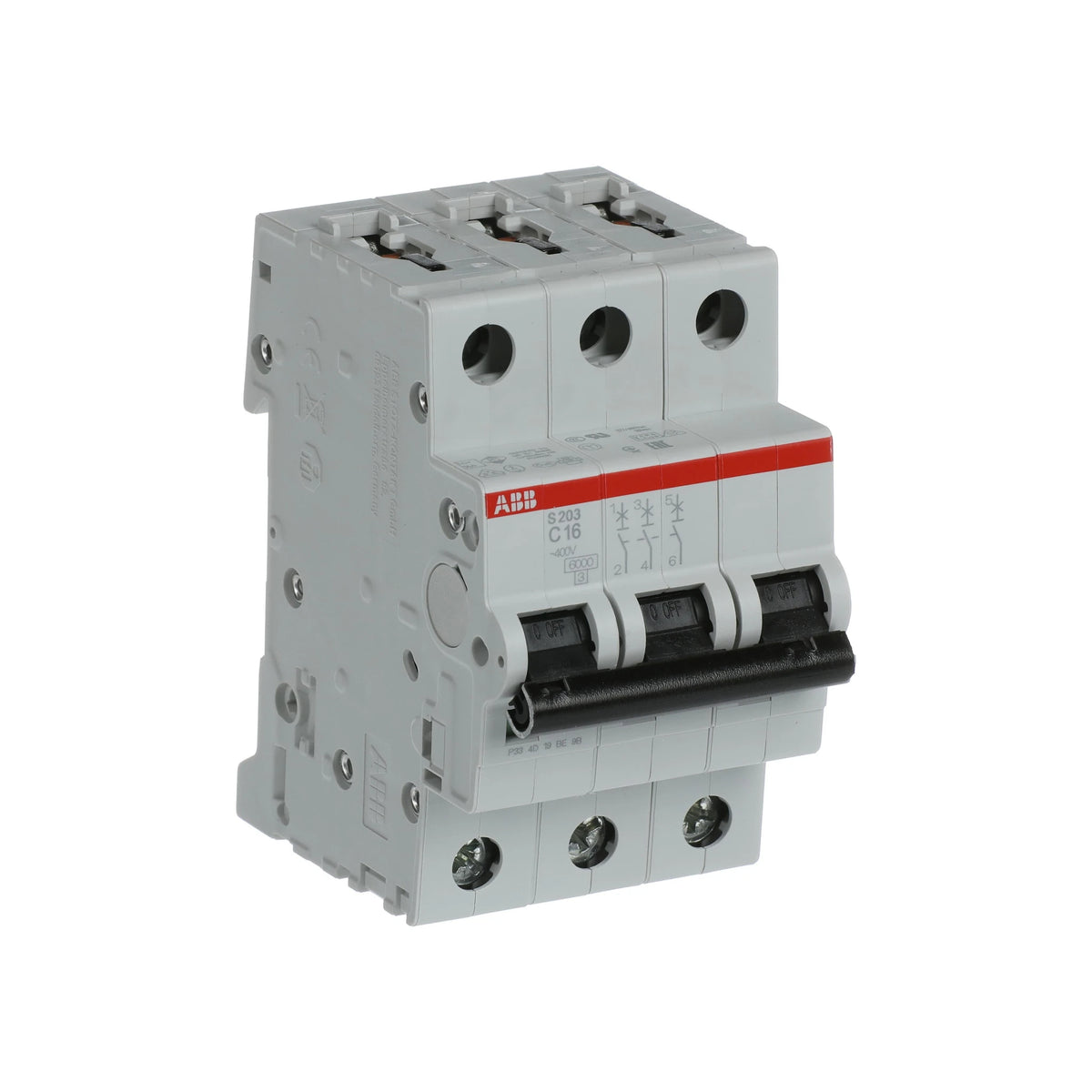 ABB Sicherungsautomat S200, 3-polig, 16A, C, 6kA - S203-C16