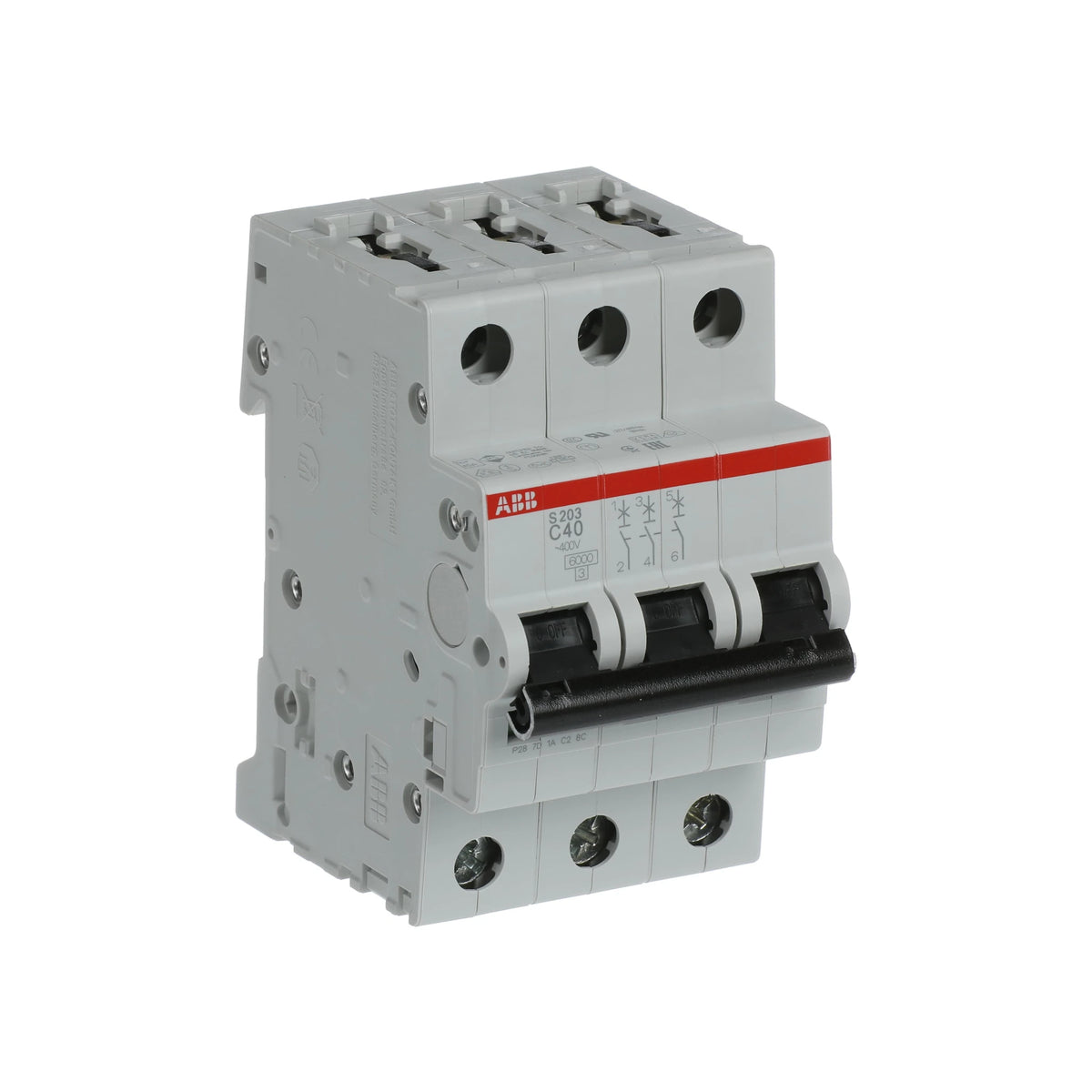 ABB Sicherungsautomat S200, 3-polig, 40A, C, 6kA - S203-C40