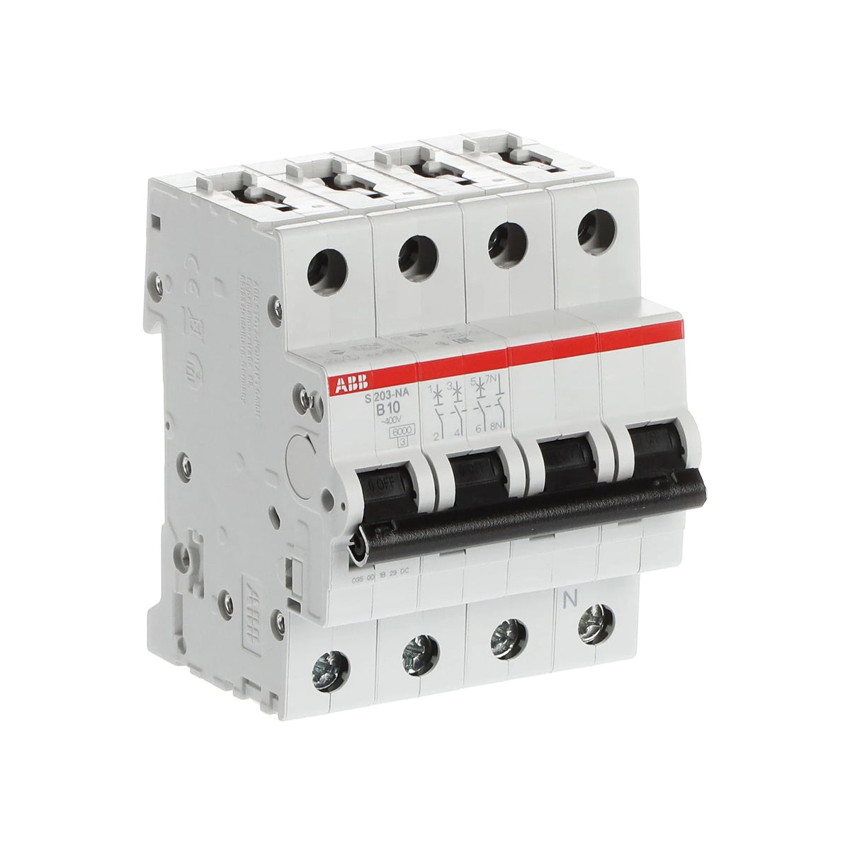 ABB Sicherungsautomat S200, 3+N, 10A, B, 6kA - S203-B10NA