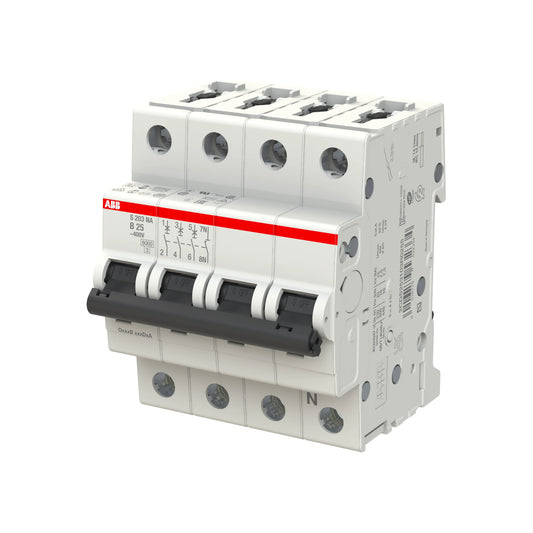 ABB Sicherungsautomat S200, 3+N, 25A, B, 6kA - S203-B25NA