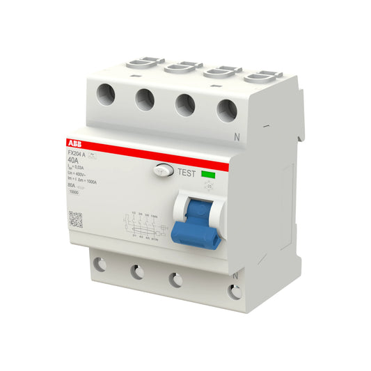 ABB FI-Schutzschalter FX200, 4-polig, 30mA, 40A, Typ A - FX204 A-40/0.03