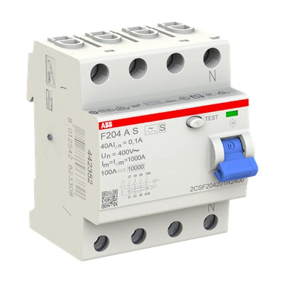 ABB FI-Schutzschalter F200, 4-polig, 100mA, 40A, Typ A - F204 A S-40/0.1