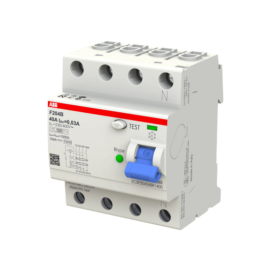 ABB FI-Schutzschalter F200, 4-polig, 30mA, 40A, Typ B - F204 B-40/0.03