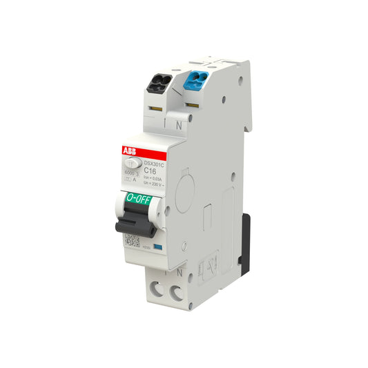 ABB FI-LS-Schalter DSX301C, 1+N, 30mA,16A, C, Typ A - DSX301C C16 A30