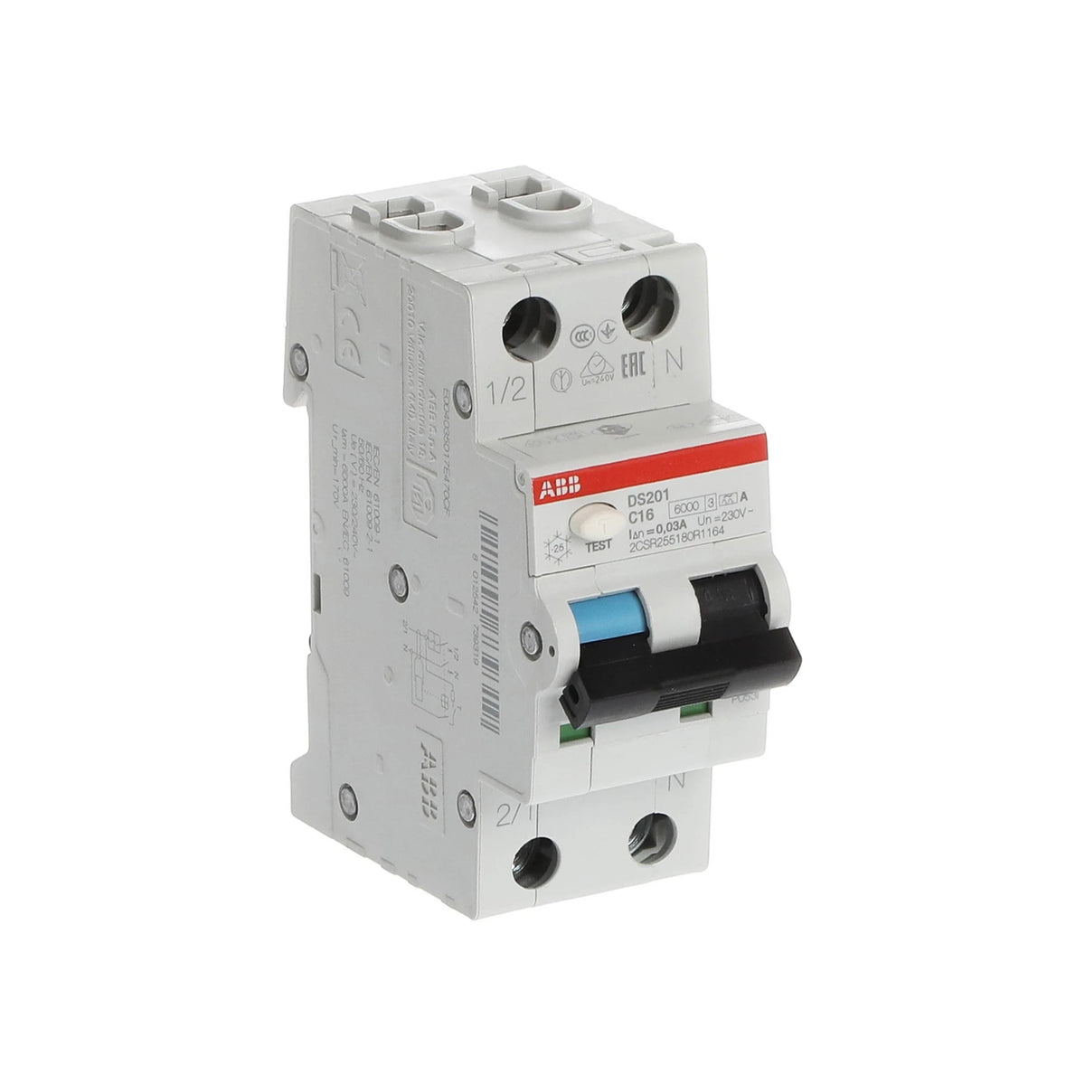 ABB FI-LS-Schalter DS201, 1+N, 30mA, 16A, C, Typ A - DS201 C16 A30
