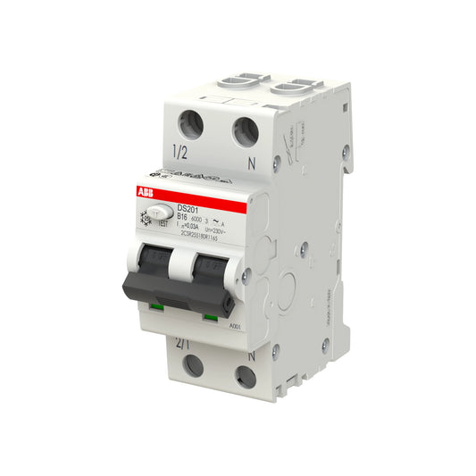 ABB FI-LS-Schalter DS201, 1+N, 30mA, 16A, B, Typ A - DS201 B16 A30
