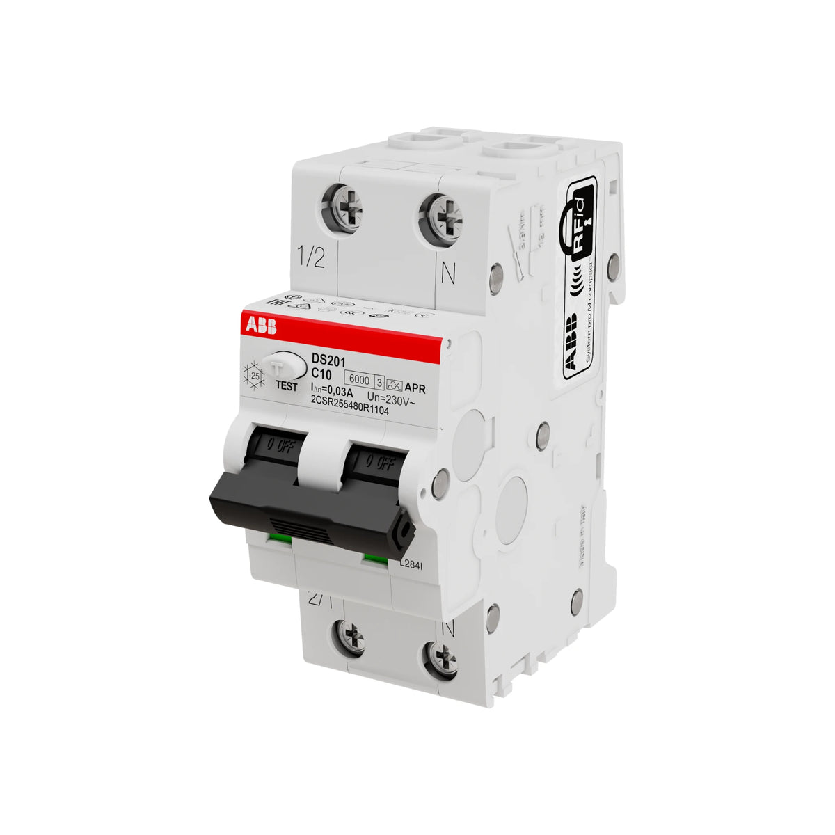 ABB FI-LS-Schalter DS201, 1+N, 30mA, 10A, C, Typ A APR - DS201 C10 APR30