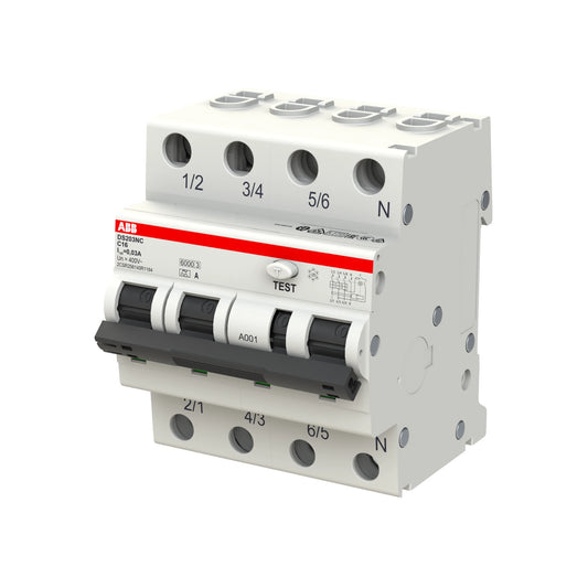 ABB FI-LS-Schalter DS203NC, 3+N, 30mA, 16A, C, Typ A - DS203NC C16 A30