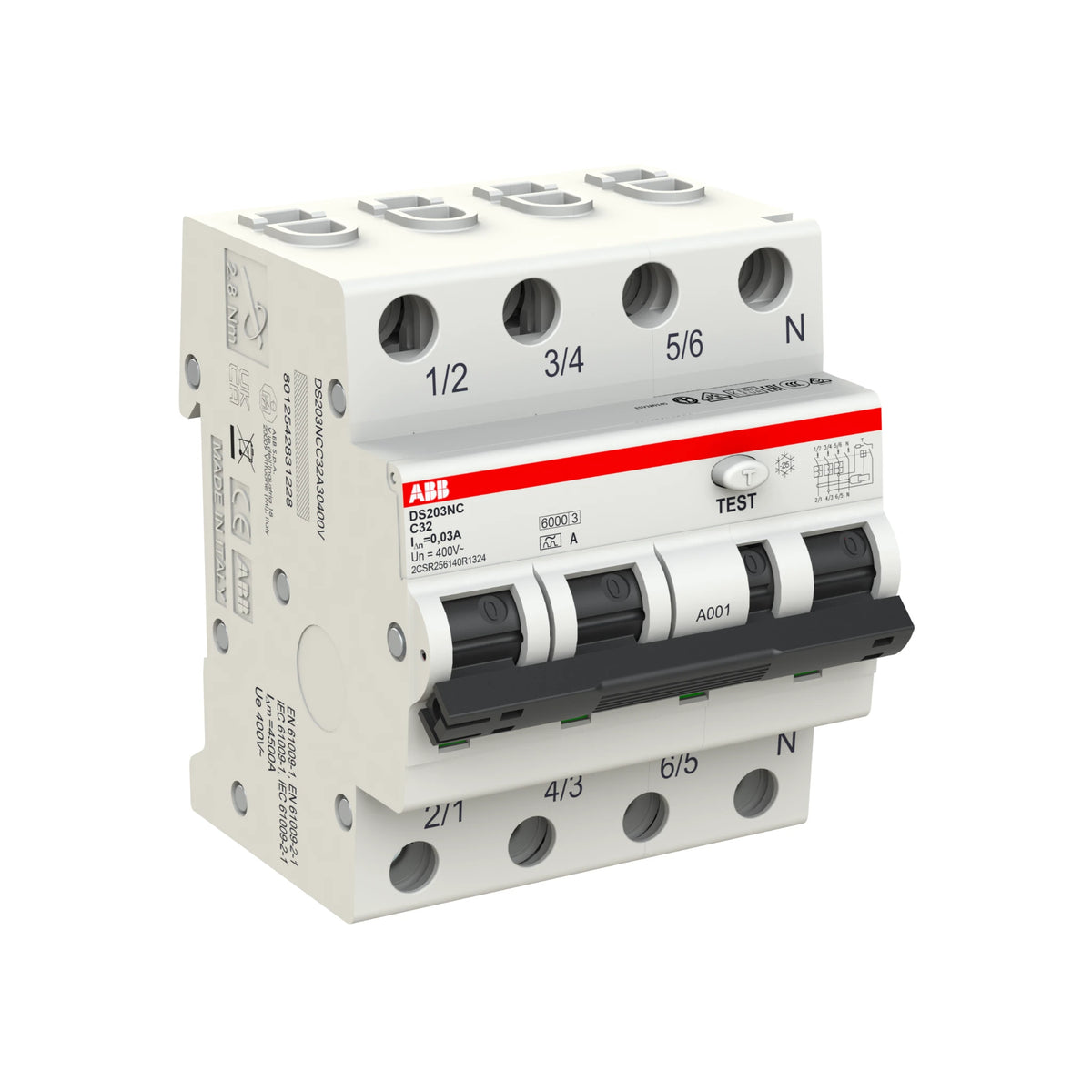 ABB FI-LS-Schalter DS203NC, 3+N, 30mA , 32A, C, Typ A - DS203NC C32 A30