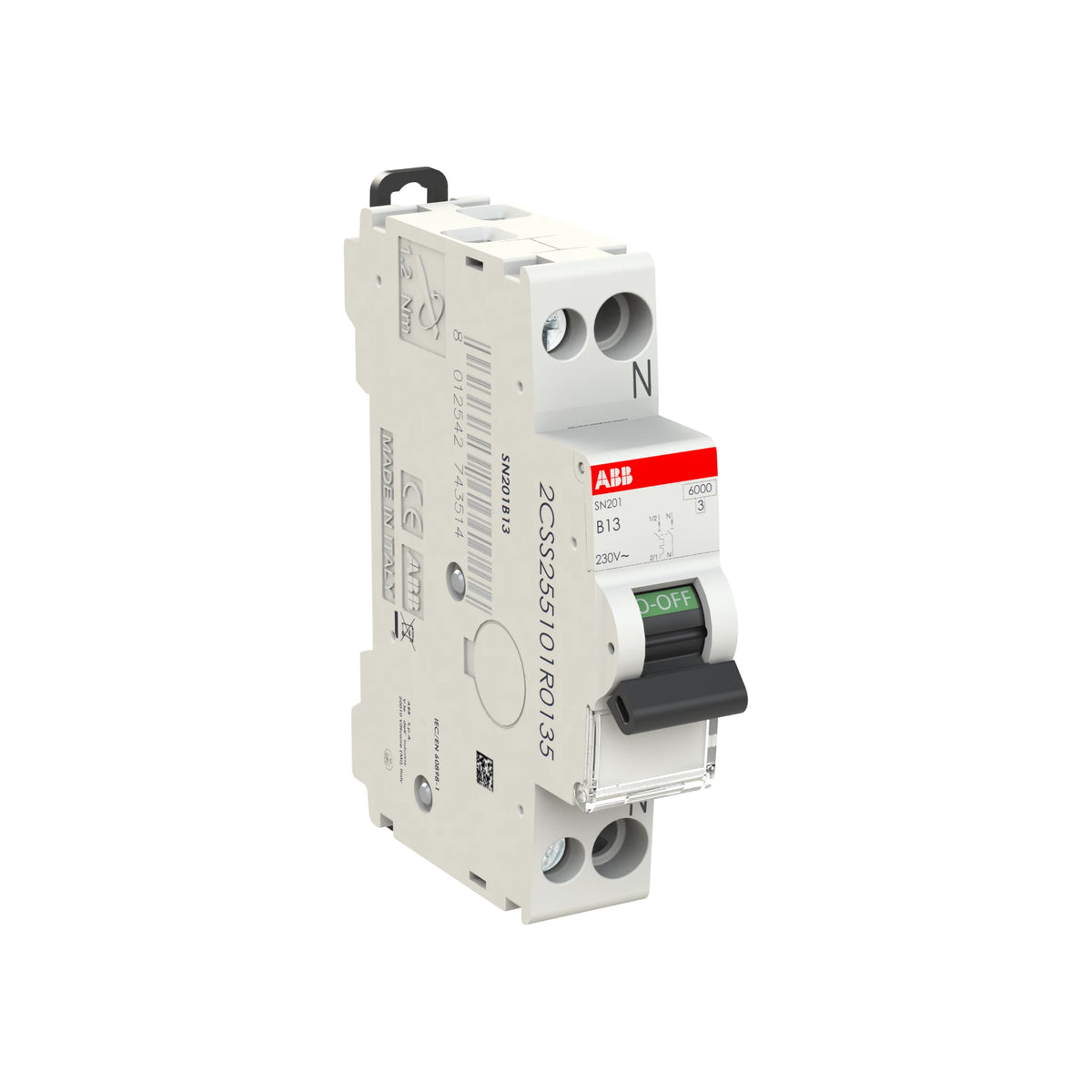 ABB Sicherungsautomat SN201, 1+N, 13A, B, 6kA - SN201-B13