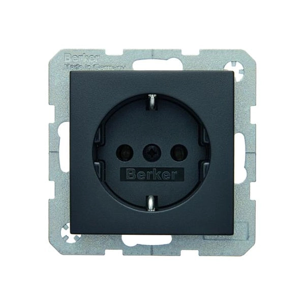 Berker S.1/B.3/B.7 Schuko Steckdose, Schraubliftklemmen, anthrazit matt