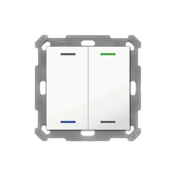 MDT KNX Taster Light 55 x 55 mm 2-fach RGBW, reinweiß glänzend, Neutral