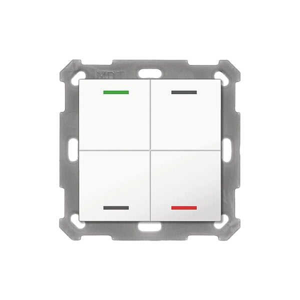 MDT KNX 55 x 55 mm Taster Light 4-fach neutral reinweiß glänzend