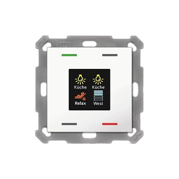 MDT KNX 55 x 55 mm Taster Smart 4-fach mit Farbdisplay und Temp.sensor reinweiß