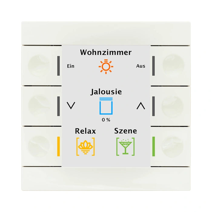 MDT KNX Taster Smart 86 mit Farbdisplay und Temperatursensor reinweiß glänzend