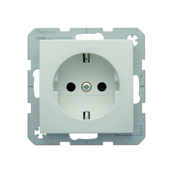 Berker S.1/B.3/B.7 Schuko Steckdose, erh. Berührungsschutz, polarweiß glänzend
