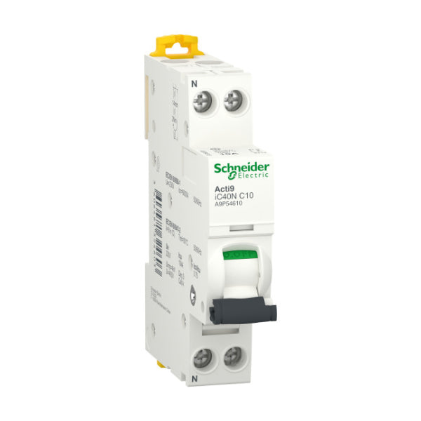 Schneider Leitungsschutzschalter Acti9 iC40N, Kennlinie C, 1P+N, 10A - A9P54610