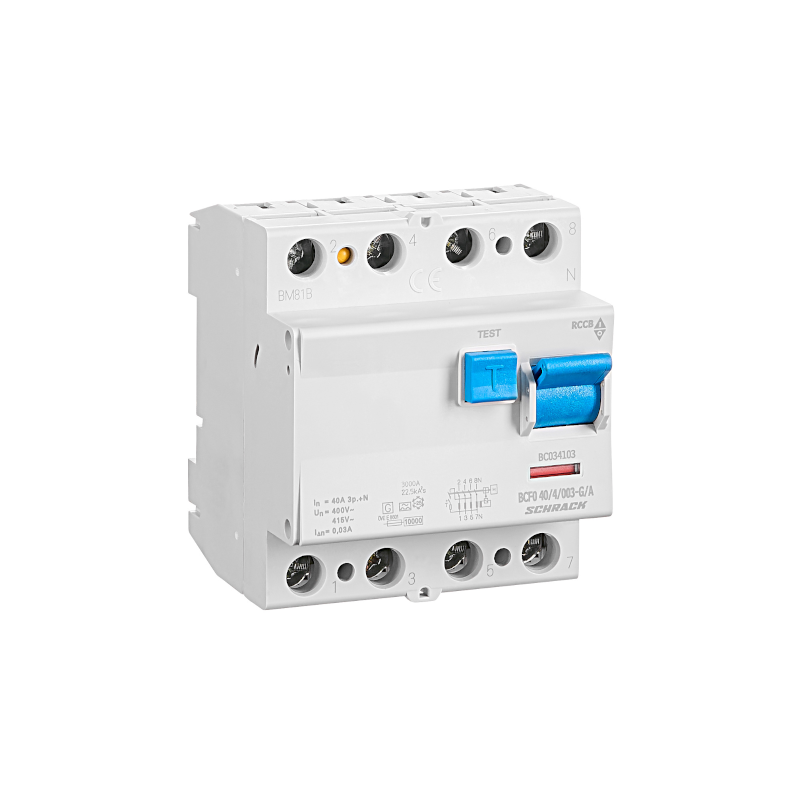 Schrack FI-Schutzschalter, 40A, 4-polig, 30mA, Bauart G, Typ A (Puls) BC034103—