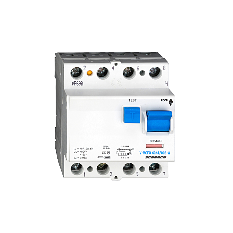 Schrack FI-Schutzschalter, 40A, 4-polig, 30mA, vsf., Typ A (Puls) BC054403—