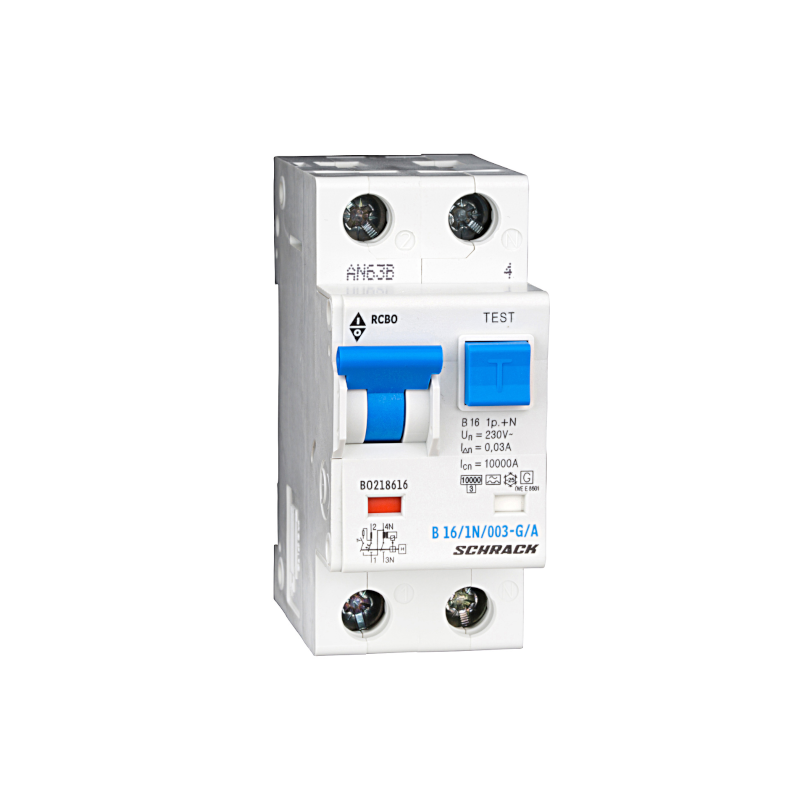 Schrack LS-FI-Schalter, Kennlinie B, 16A, 30mA, 1+N, Bauart G, Typ A (BO218616--)