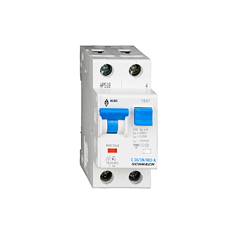 Schrack LS-FI-Schalter, Kennlinie C, 10A, 30mA, 1+N, Typ A (BO617610--)