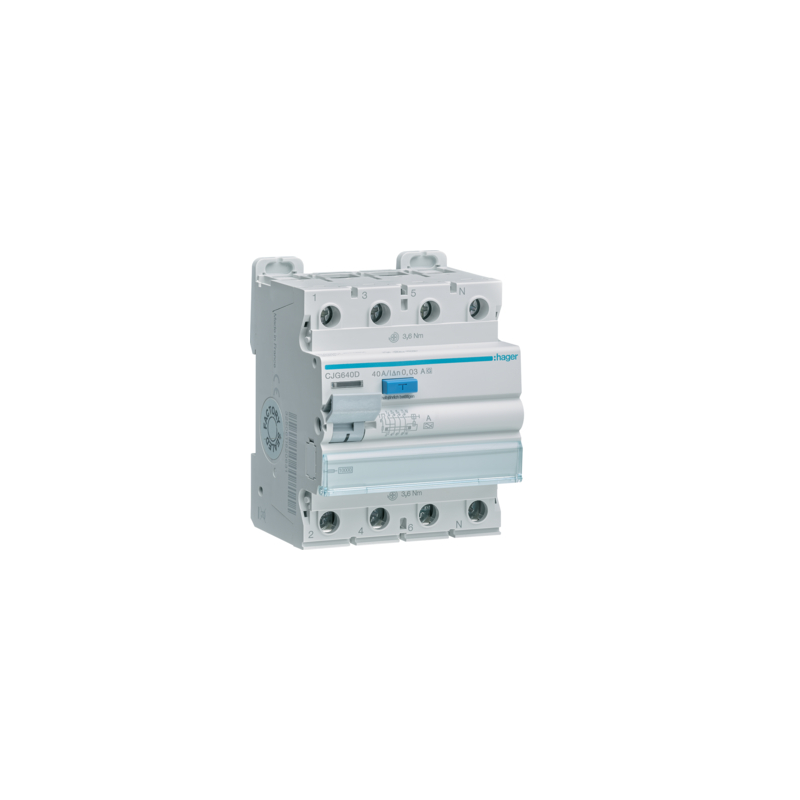 Hager FI-Schutzschalter 4-polig 10kA 40A 30mA Typ A G - CJG640D