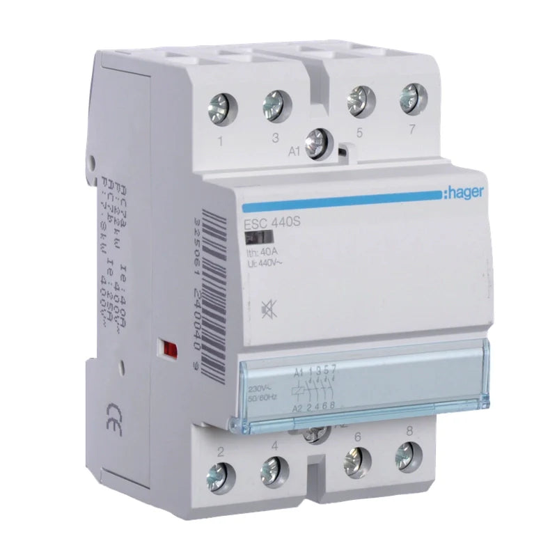 Hager Installationsschütz für Reiheneinbau 40A 4S 230V, brummfrei - ESC440S