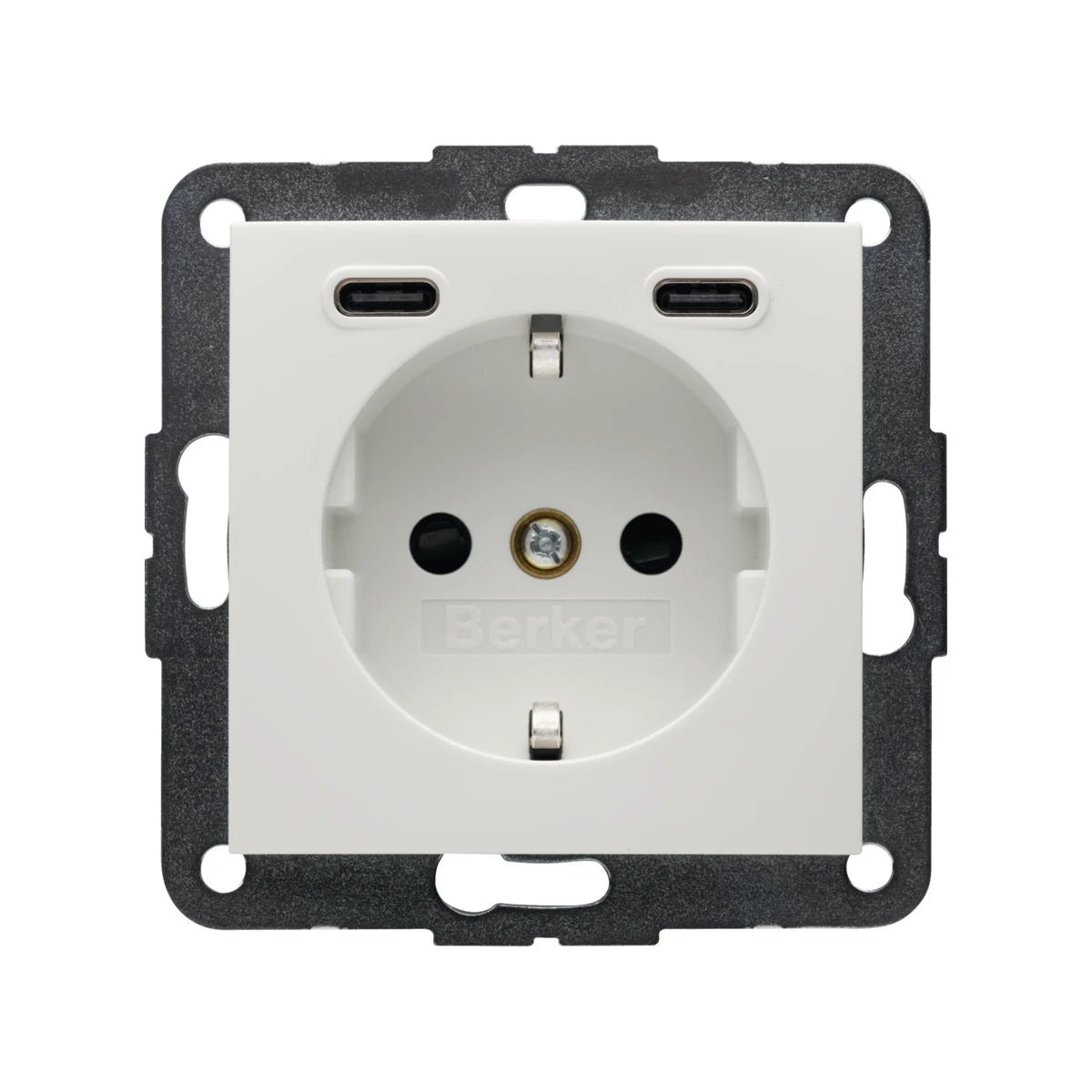 Berker S.1/B.x Schuko Steckdose, 2x USB C, 20W PD, polarweiß glänzend - 48158989