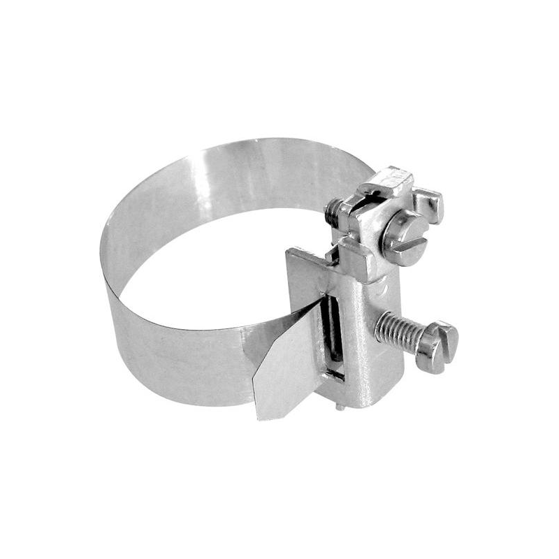 Kleinhuis Erdungsbandschelle 37/0 Messing vernickelt 1/8-3/8"