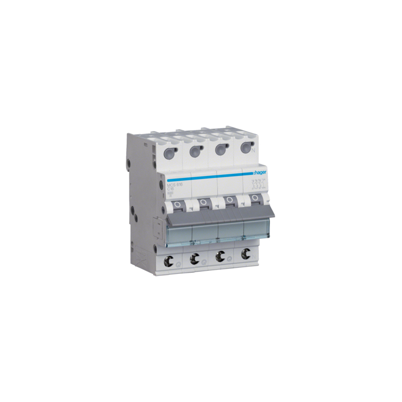Hager Leitungsschutzschalter, Kennlinie C, 3+N, 16A, QC - MCS616