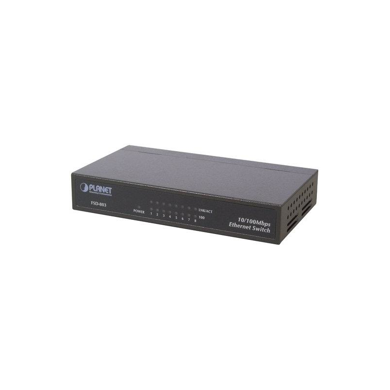 PLANET Switch 8-Port FSD-803 Dual Speed 8 x 10Base-T / 100Base-TX (RJ-45)