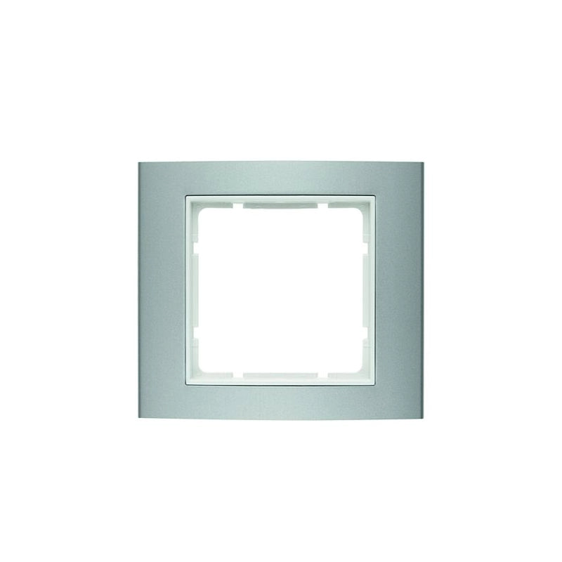 Berker B.3 Rahmen 1-fach, Alu/polarweiß matt