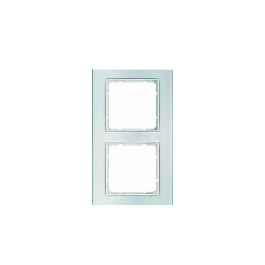 Berker B.3 Rahmen 2-fach, Alu/polarweiß matt