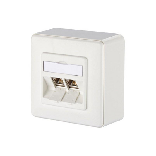 METZ Datendose E-DAT modul 2 Port AP Cat.6A reinweiß