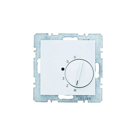 Berker S.1/B.3/B.7 Temperaturregler, Wechsler mit Zentralstück, polarweiß gänzend